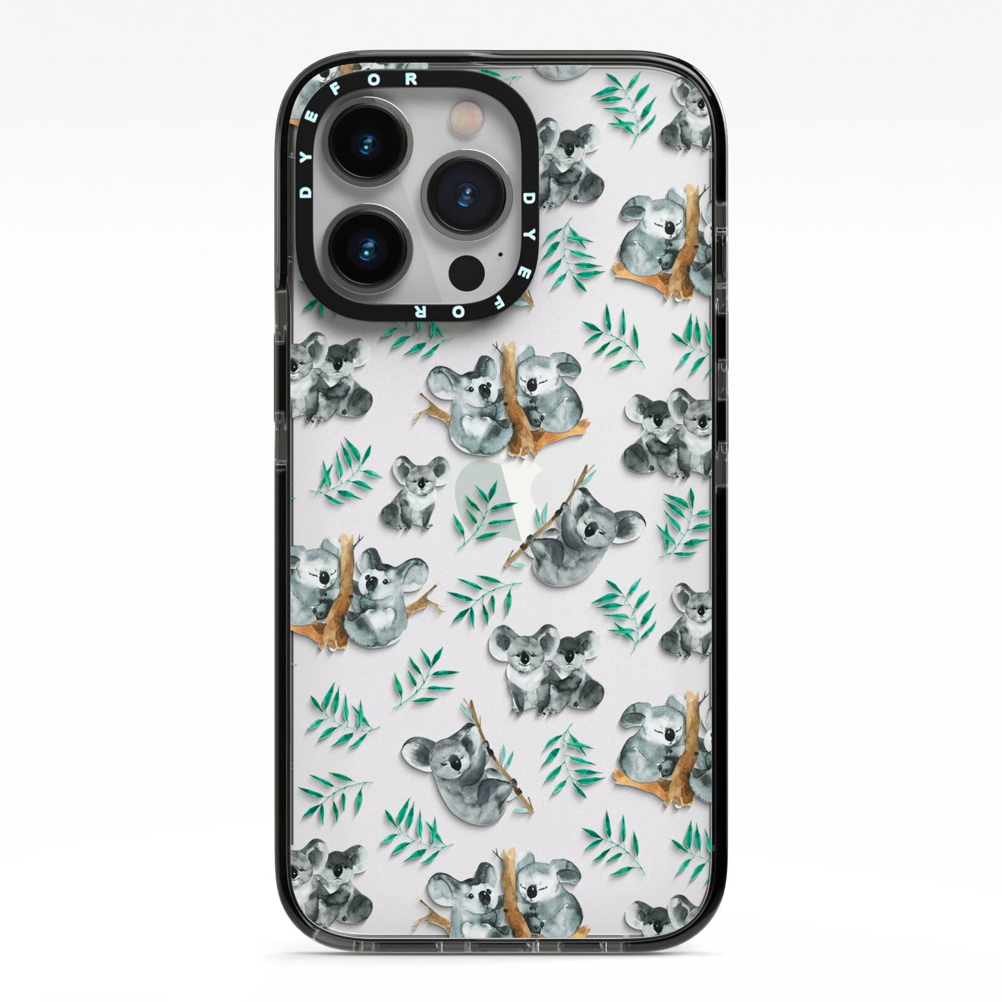 Koala Bear iPhone 13 Pro Black Impact Case on Silver phone