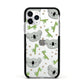 Koala Faces with Transparent Background Apple iPhone 11 Pro in Silver with Black Impact Case