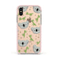 Koala Faces with Transparent Background Apple iPhone Xs Impact Case Pink Edge on Gold Phone