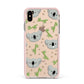 Koala Faces with Transparent Background Apple iPhone Xs Max Impact Case Pink Edge on Gold Phone