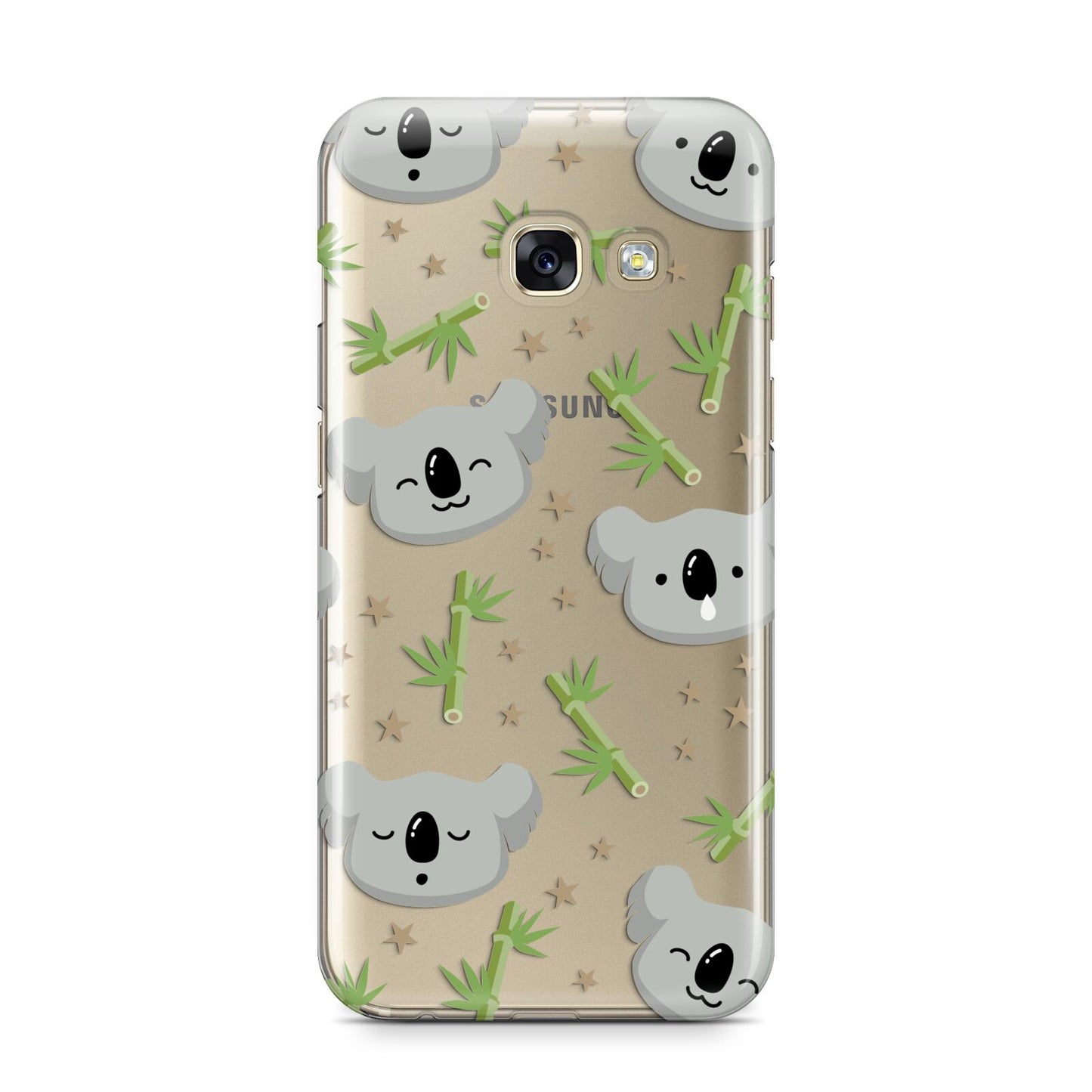 Koala Faces with Transparent Background Samsung Galaxy A3 2017 Case on gold phone