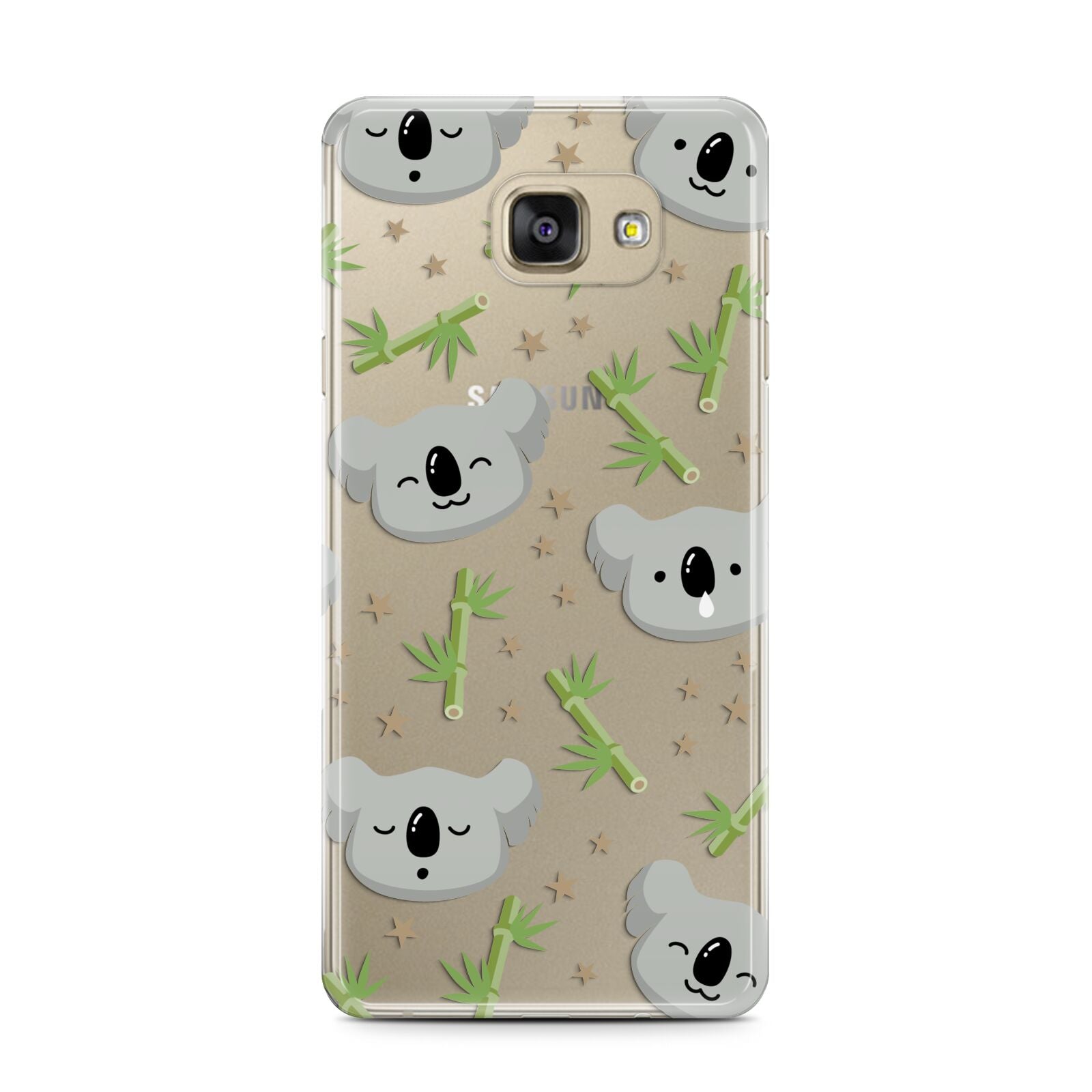 Koala Faces with Transparent Background Samsung Galaxy A7 2016 Case on gold phone