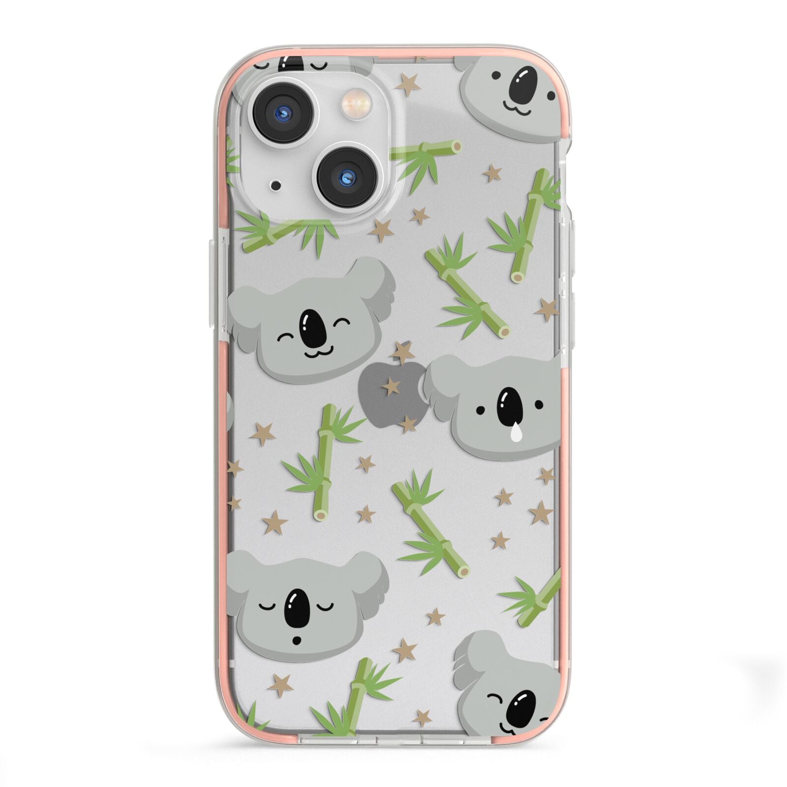Koala Faces with Transparent Background iPhone 13 Mini TPU Impact Case with Pink Edges