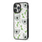 Koala Faces with Transparent Background iPhone 13 Pro Max Black Impact Case Side Angle on Silver phone