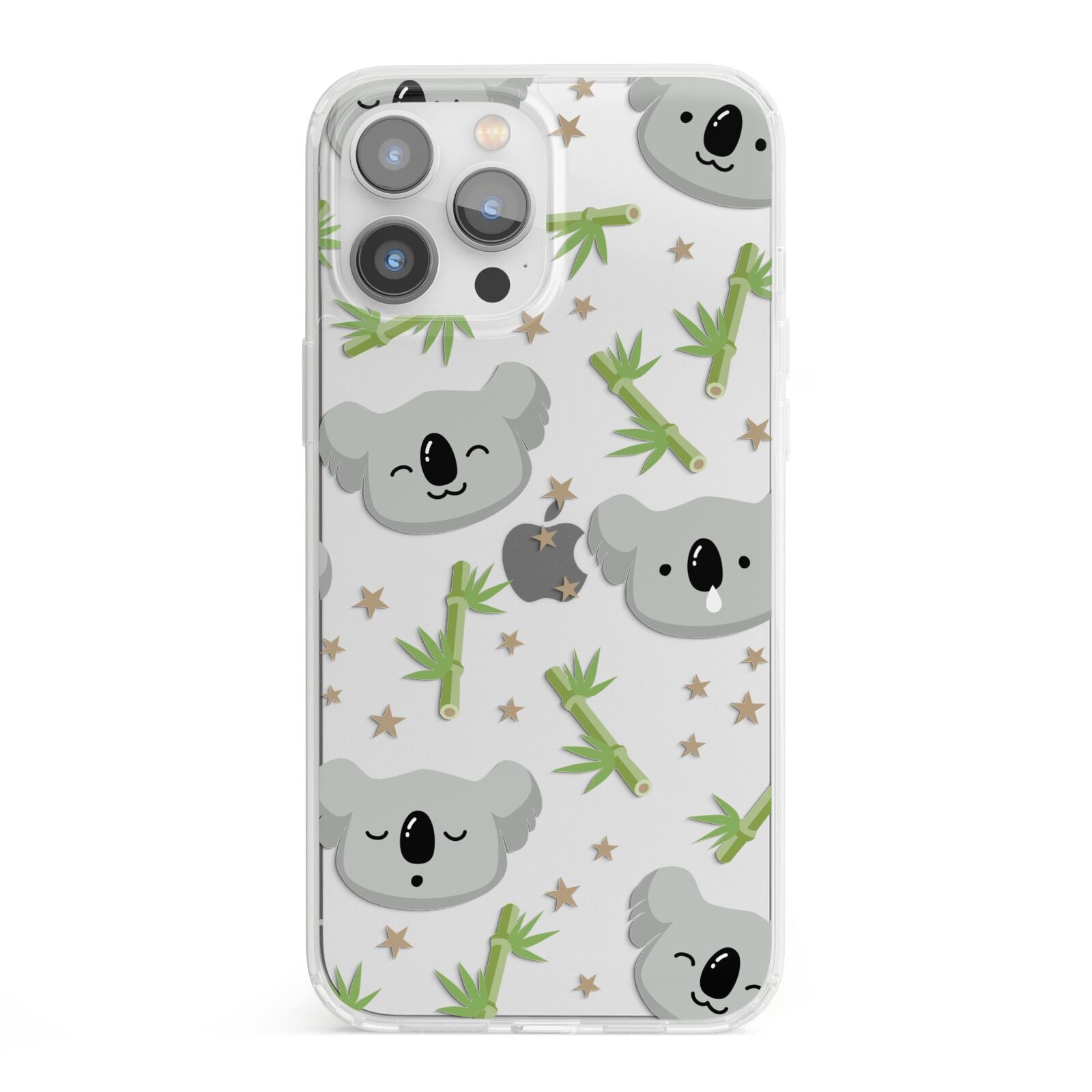 Koala Faces with Transparent Background iPhone 13 Pro Max Clear Bumper Case