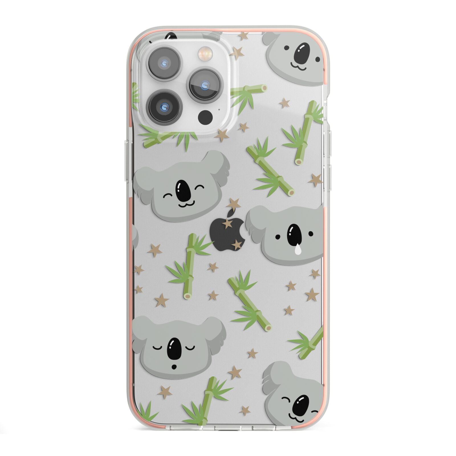 Koala Faces with Transparent Background iPhone 13 Pro Max TPU Impact Case with Pink Edges
