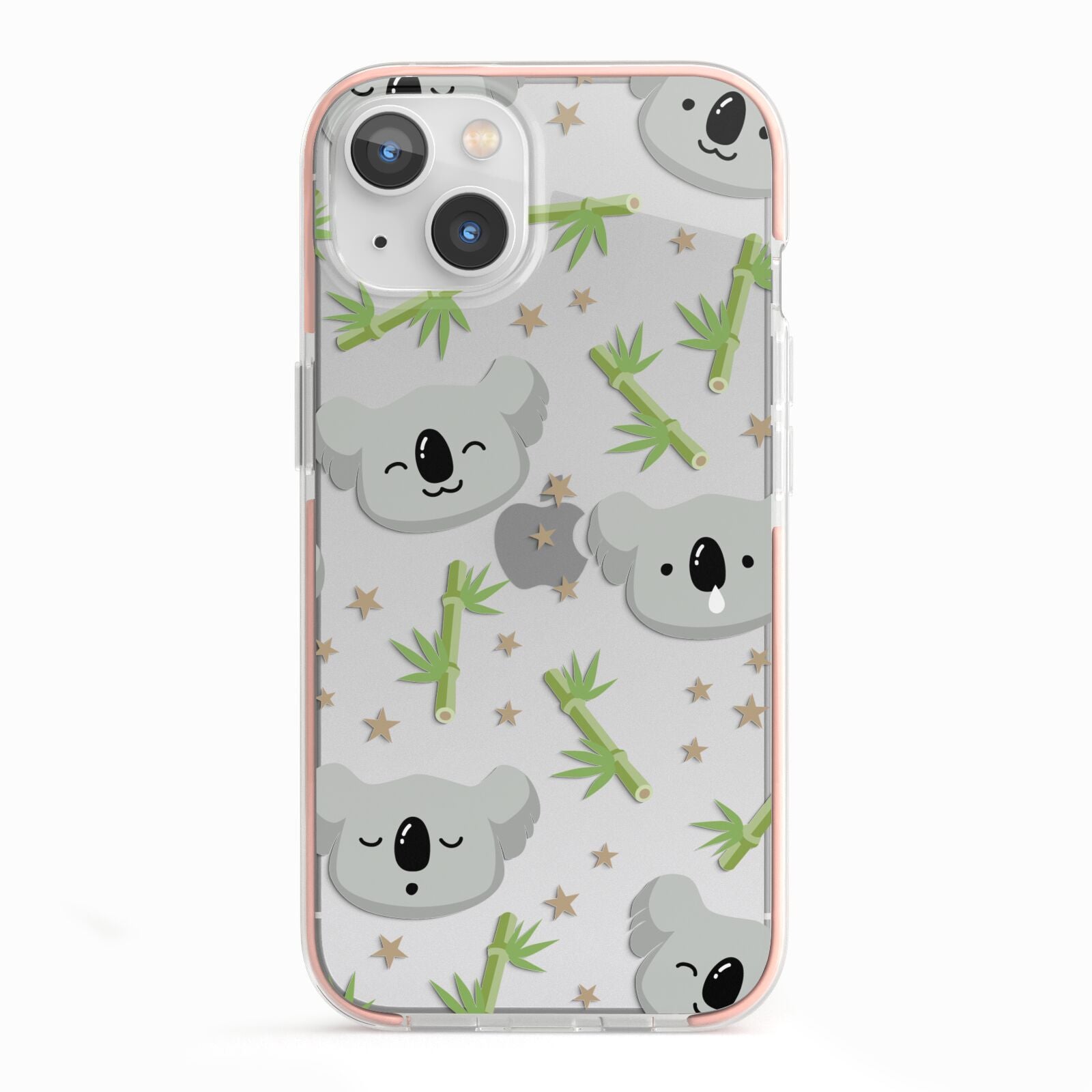 Koala Faces with Transparent Background iPhone 13 TPU Impact Case with Pink Edges