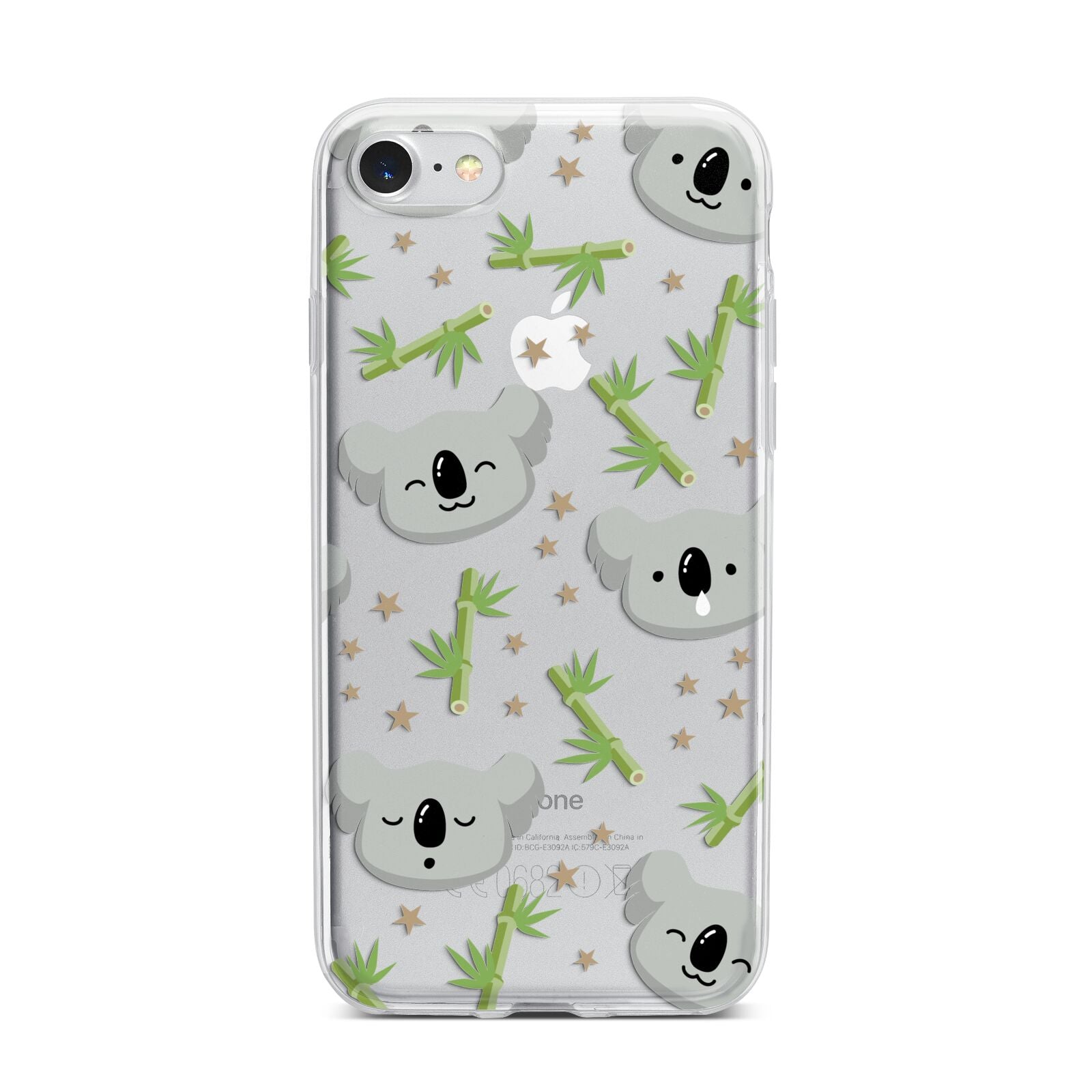 Koala Faces with Transparent Background iPhone 7 Bumper Case on Silver iPhone