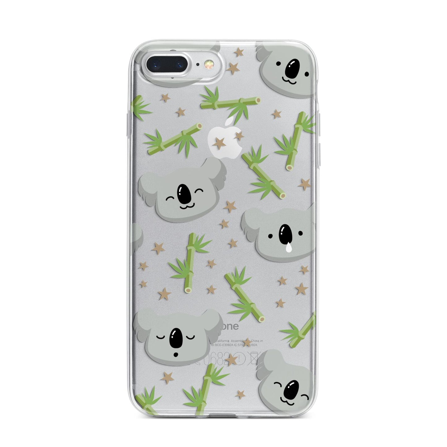 Koala Faces with Transparent Background iPhone 7 Plus Bumper Case on Silver iPhone