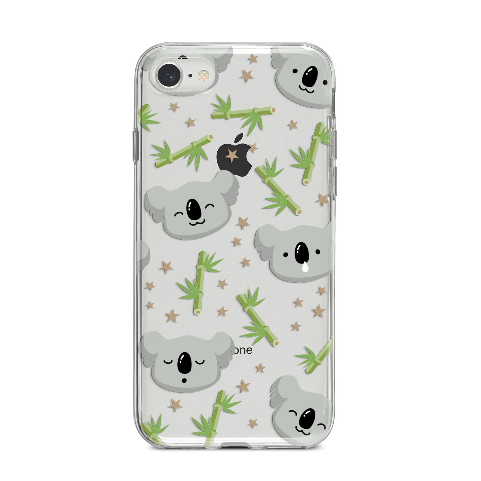 Koala Faces with Transparent Background iPhone 8 Bumper Case on Silver iPhone