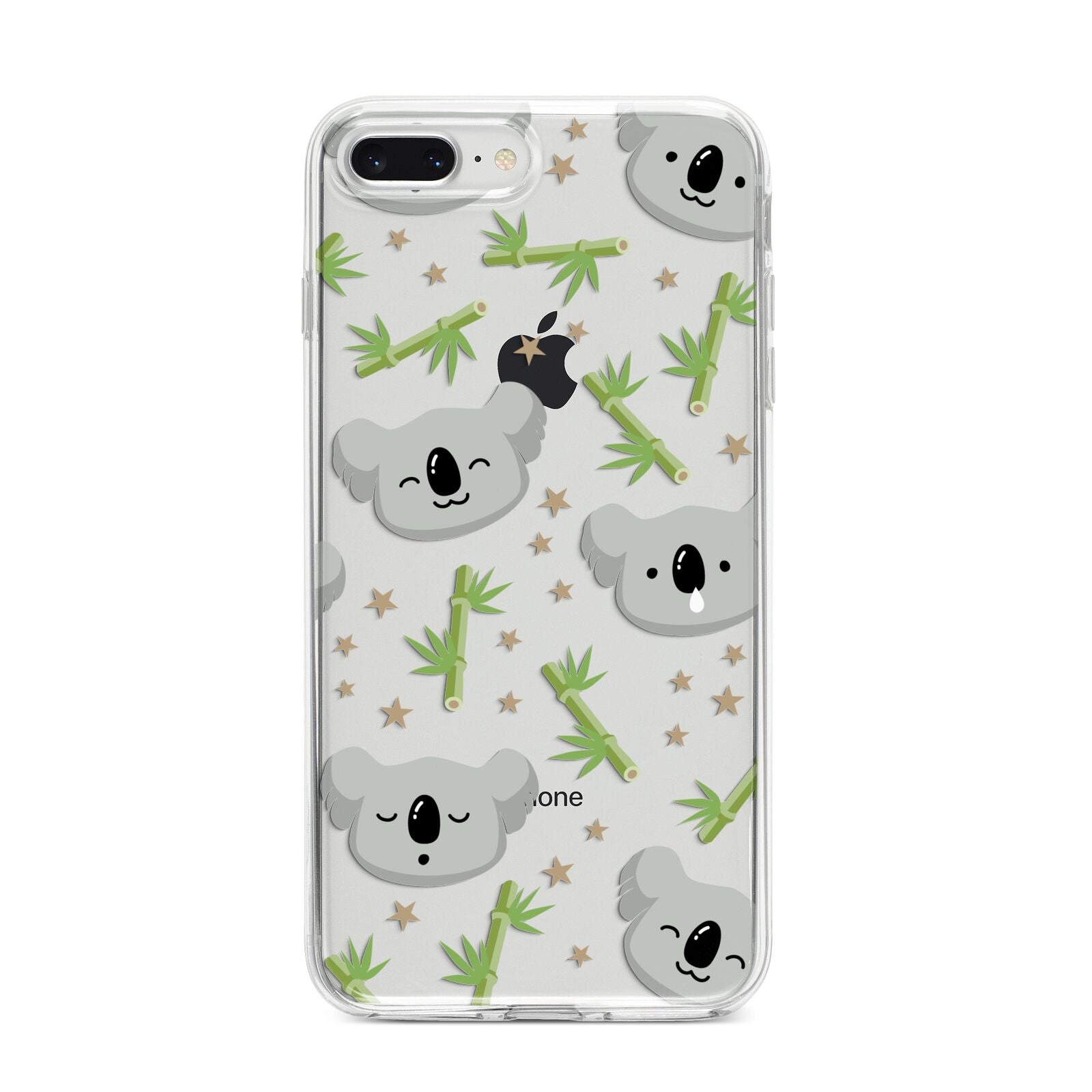 Koala Faces with Transparent Background iPhone 8 Plus Bumper Case on Silver iPhone
