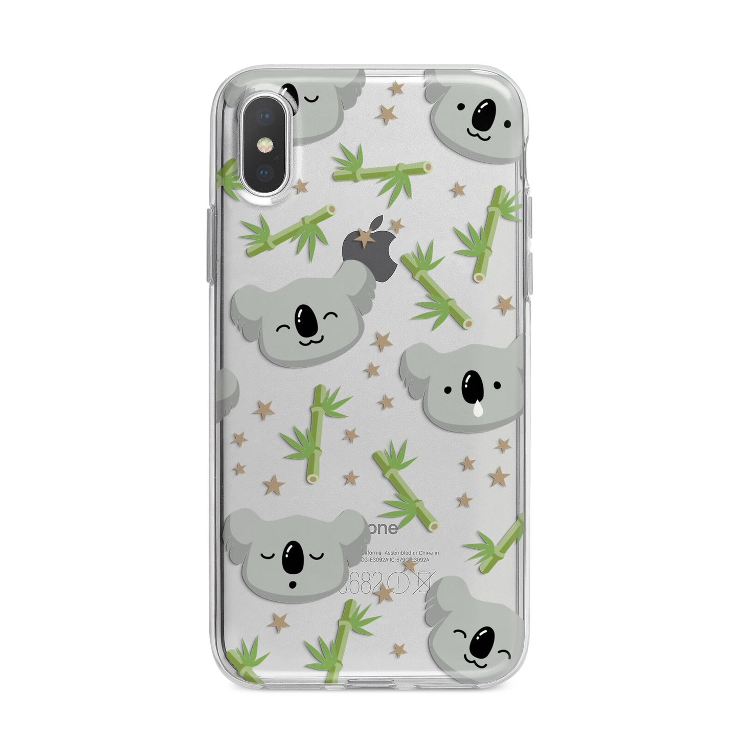 Koala Faces with Transparent Background iPhone X Bumper Case on Silver iPhone Alternative Image 1