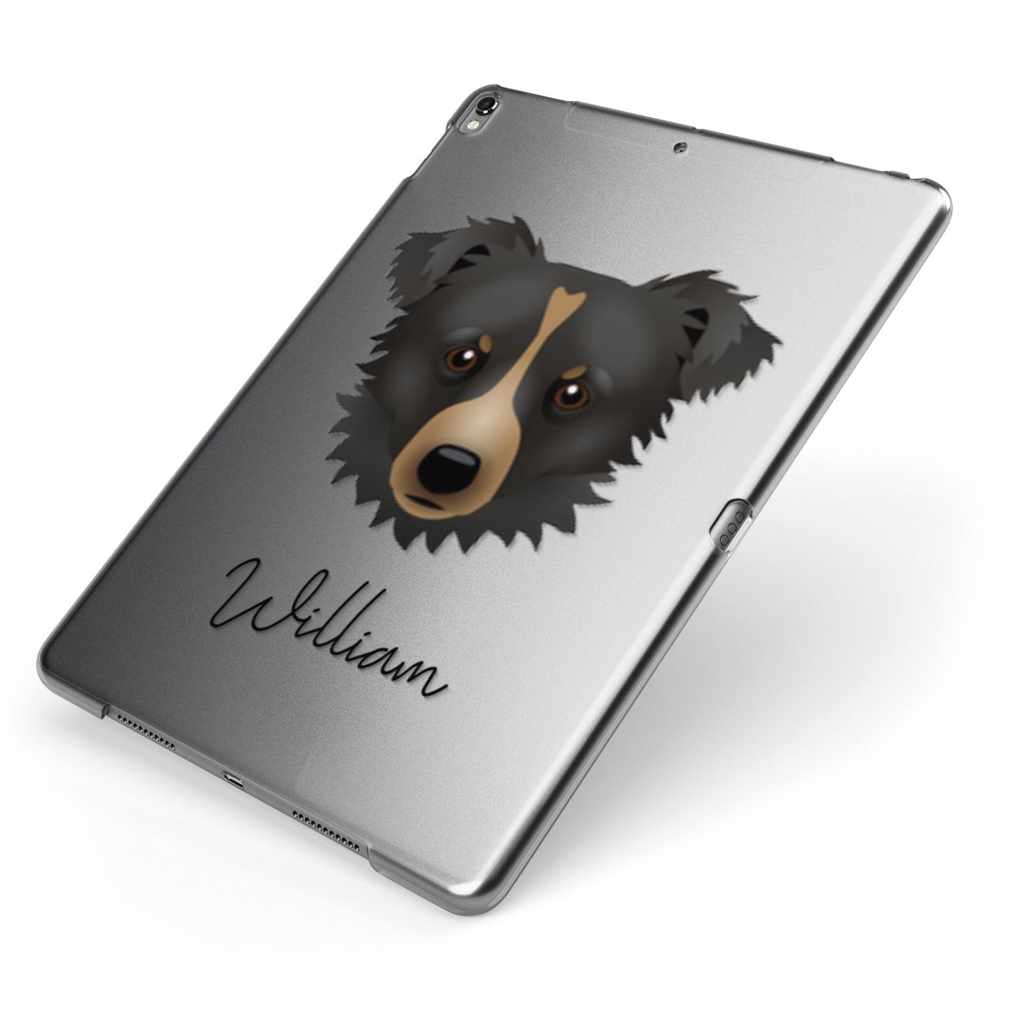 Kokoni Personalised Apple iPad Case on Grey iPad Side View
