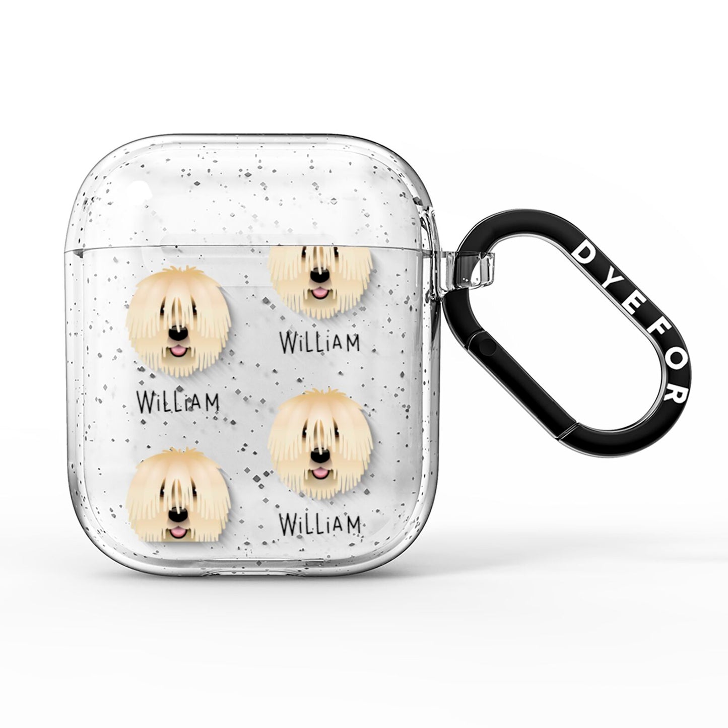 Komondor Icon with Name AirPods Glitter Case
