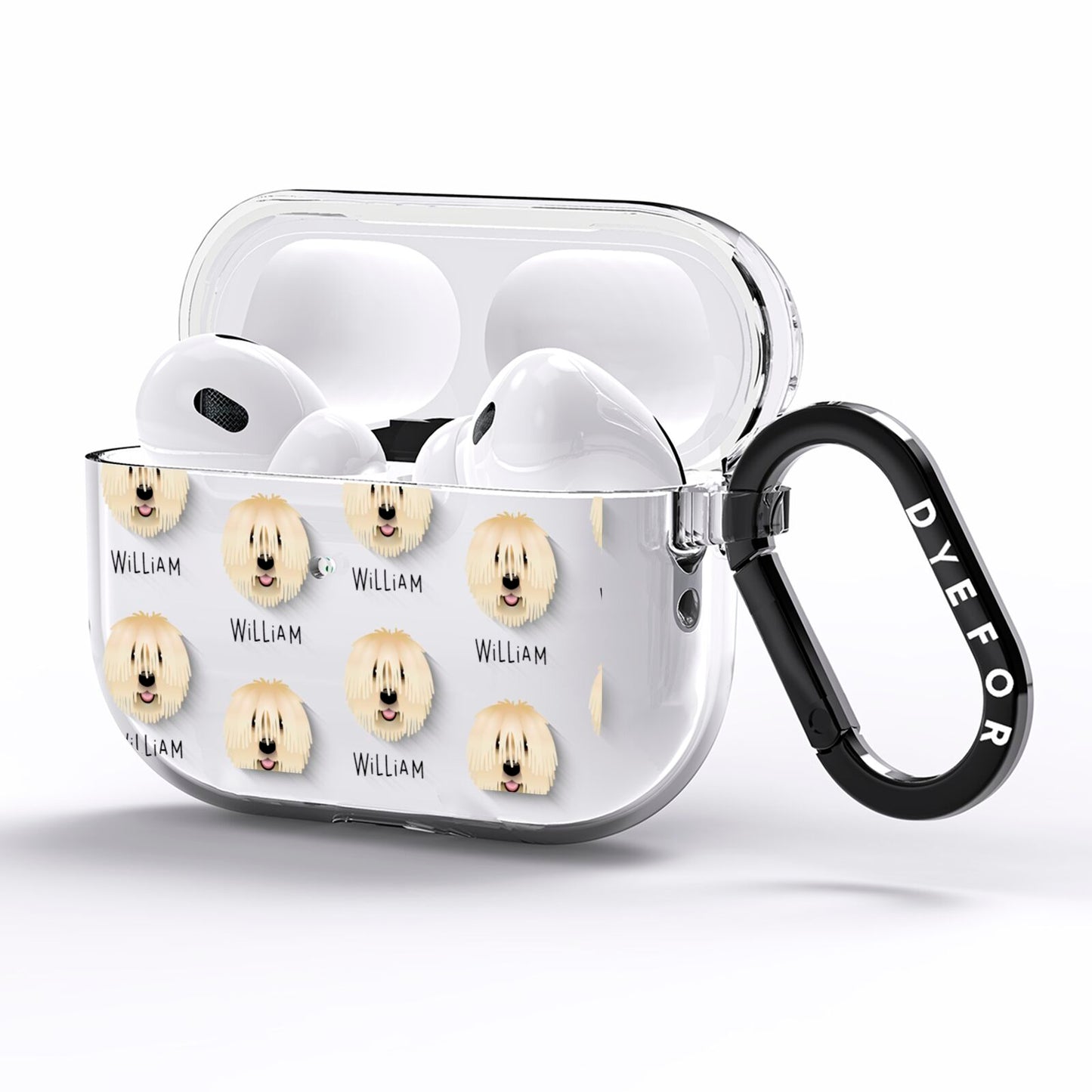 Komondor Icon with Name AirPods Pro Clear Case Side Image