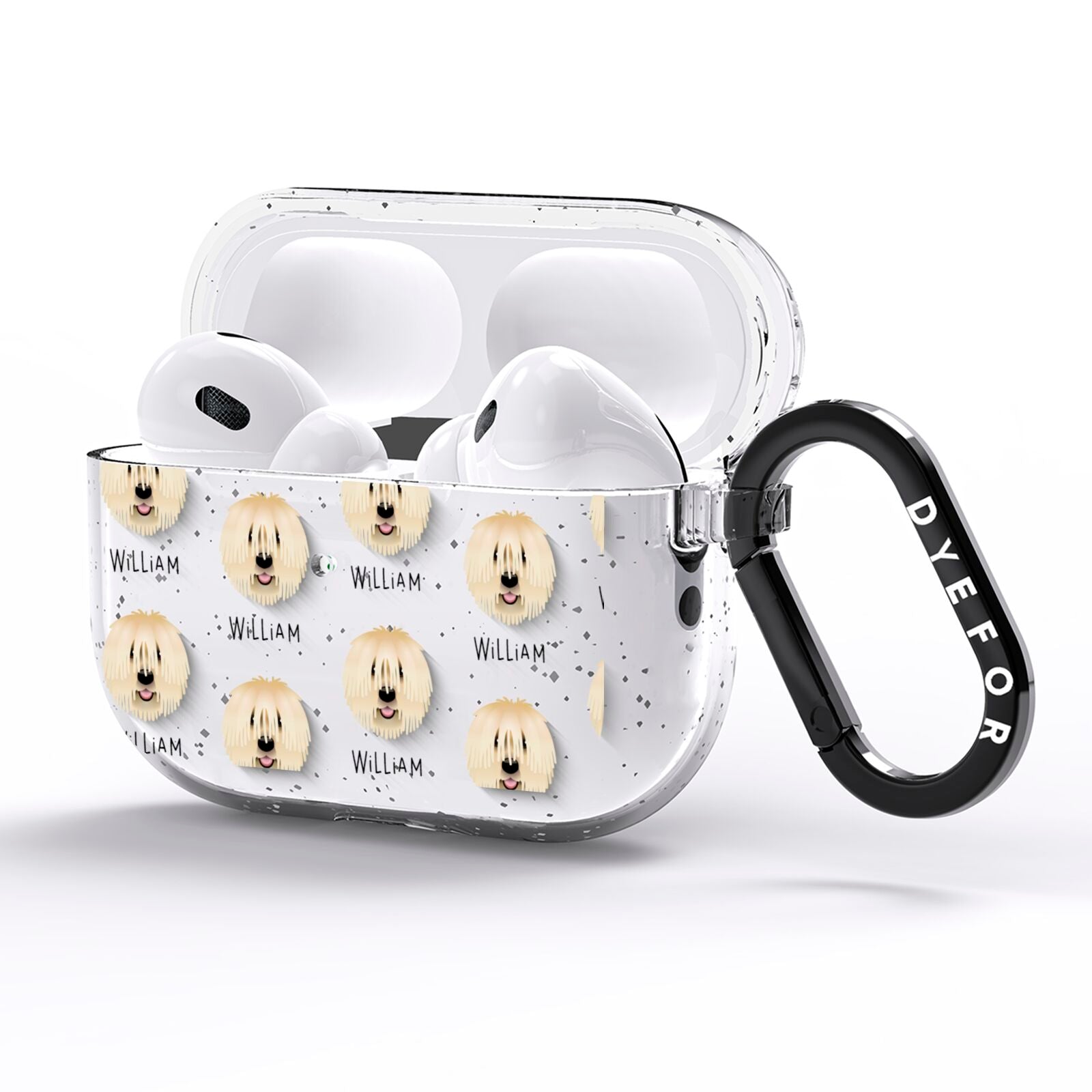 Komondor Icon with Name AirPods Pro Glitter Case Side Image