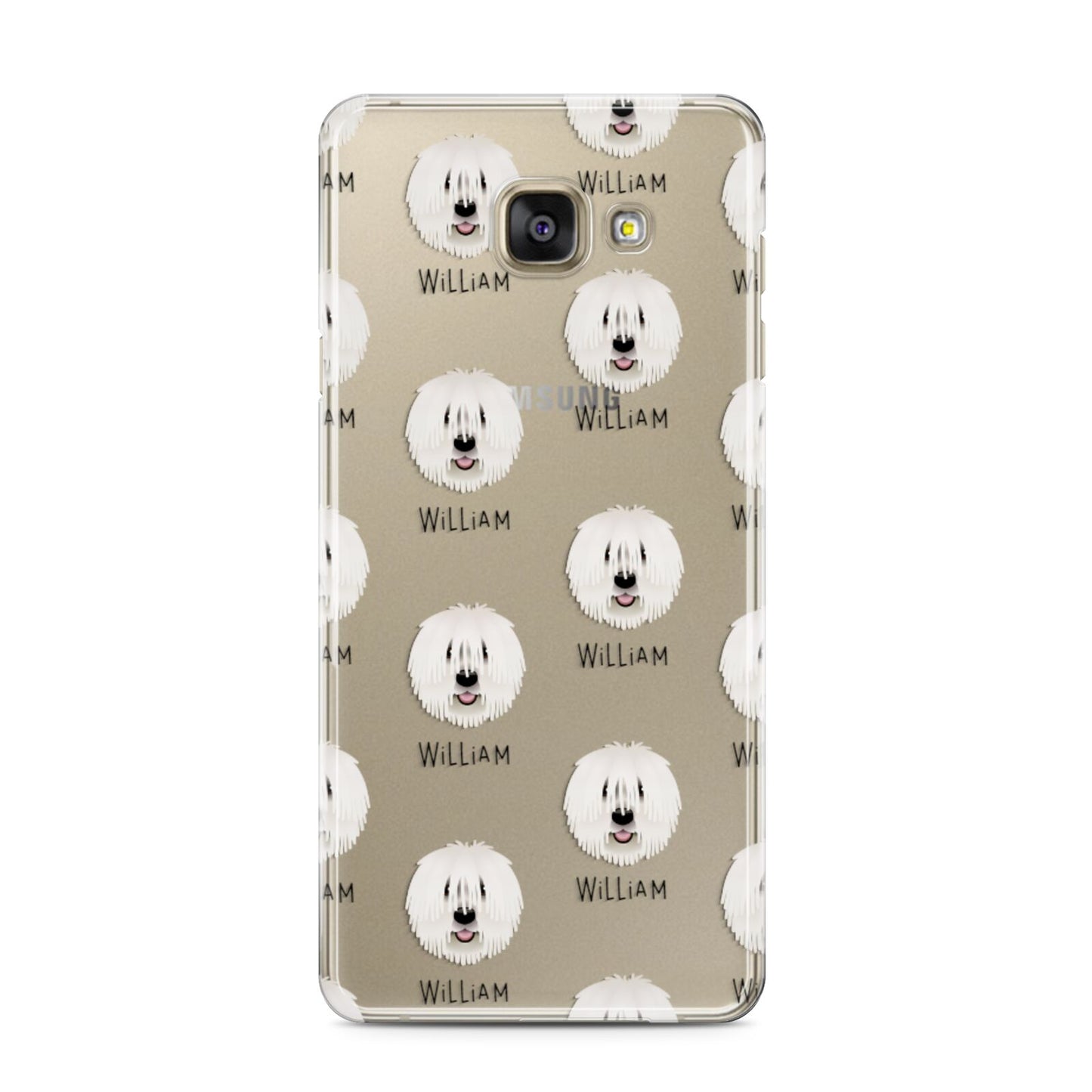 Komondor Icon with Name Samsung Galaxy A3 2016 Case on gold phone