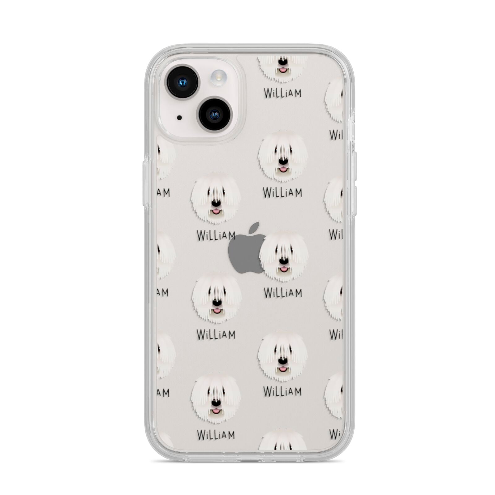 Komondor Icon with Name iPhone 14 Plus Clear Tough Case Starlight