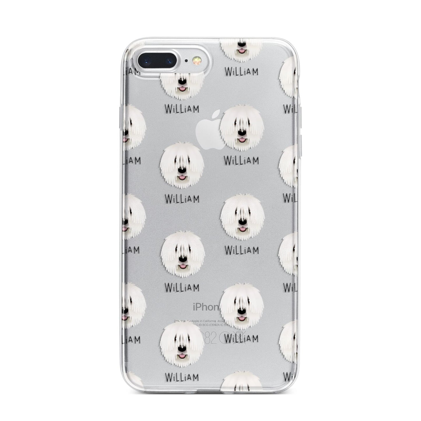 Komondor Icon with Name iPhone 7 Plus Bumper Case on Silver iPhone