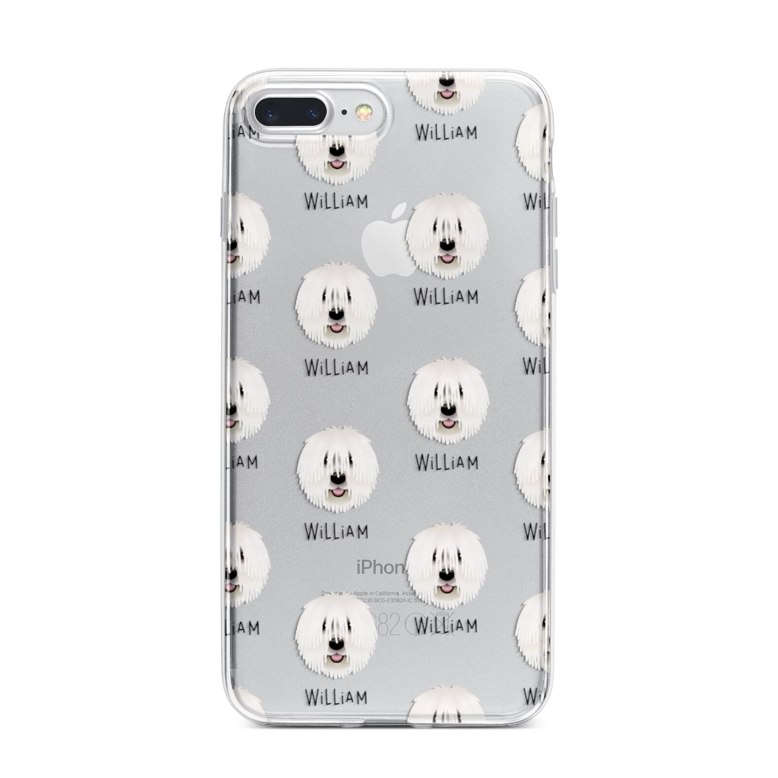 Komondor Icon with Name iPhone 7 Plus Bumper Case on Silver iPhone