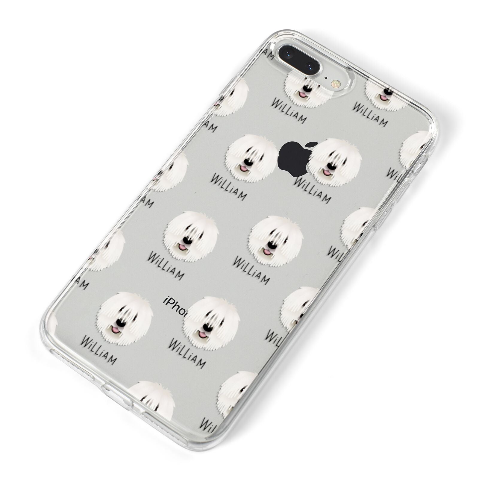 Komondor Icon with Name iPhone 8 Plus Bumper Case on Silver iPhone Alternative Image