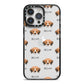 Kooikerhondje Icon with Name iPhone 14 Pro Max Black Impact Case on Silver phone