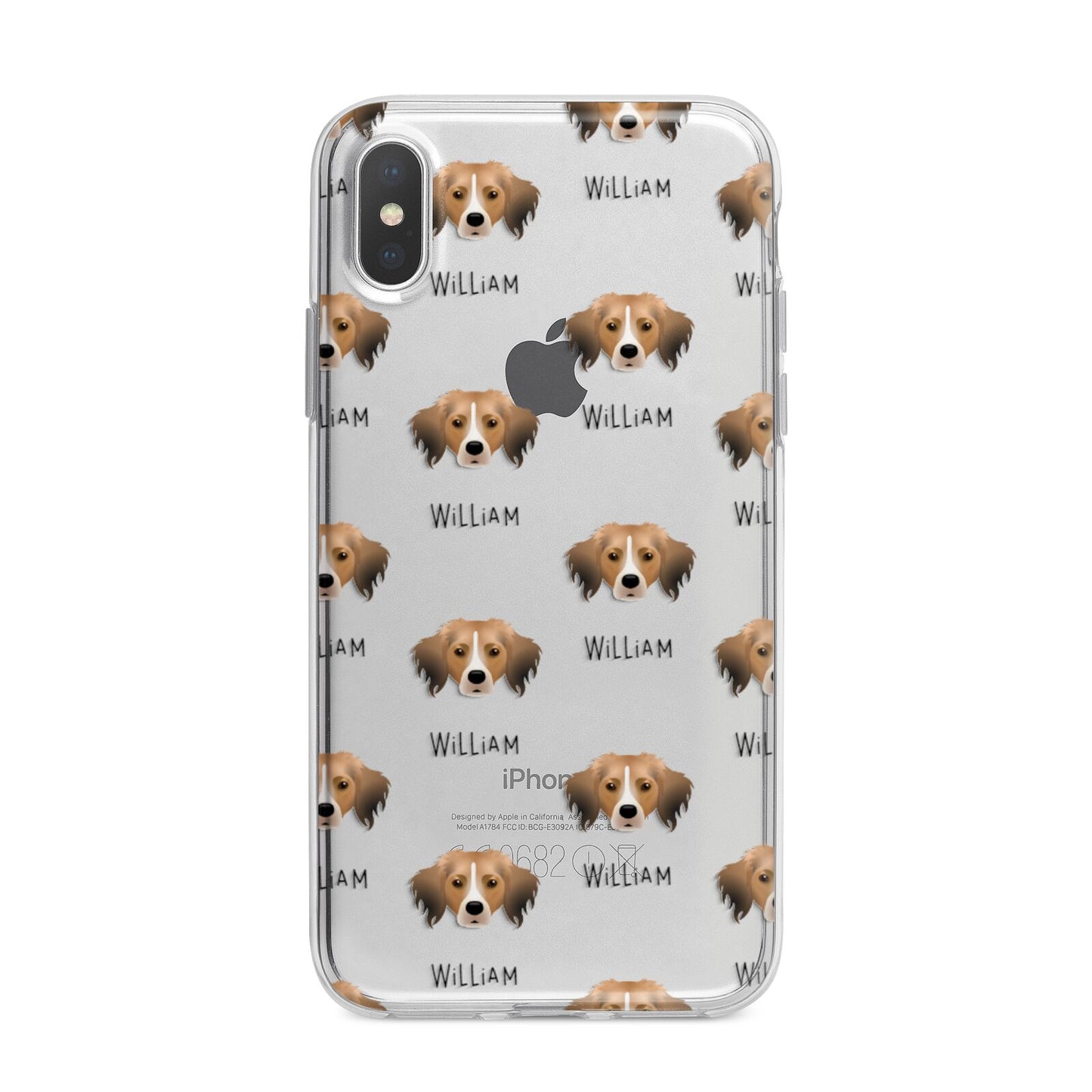 Kooikerhondje Icon with Name iPhone X Bumper Case on Silver iPhone Alternative Image 1