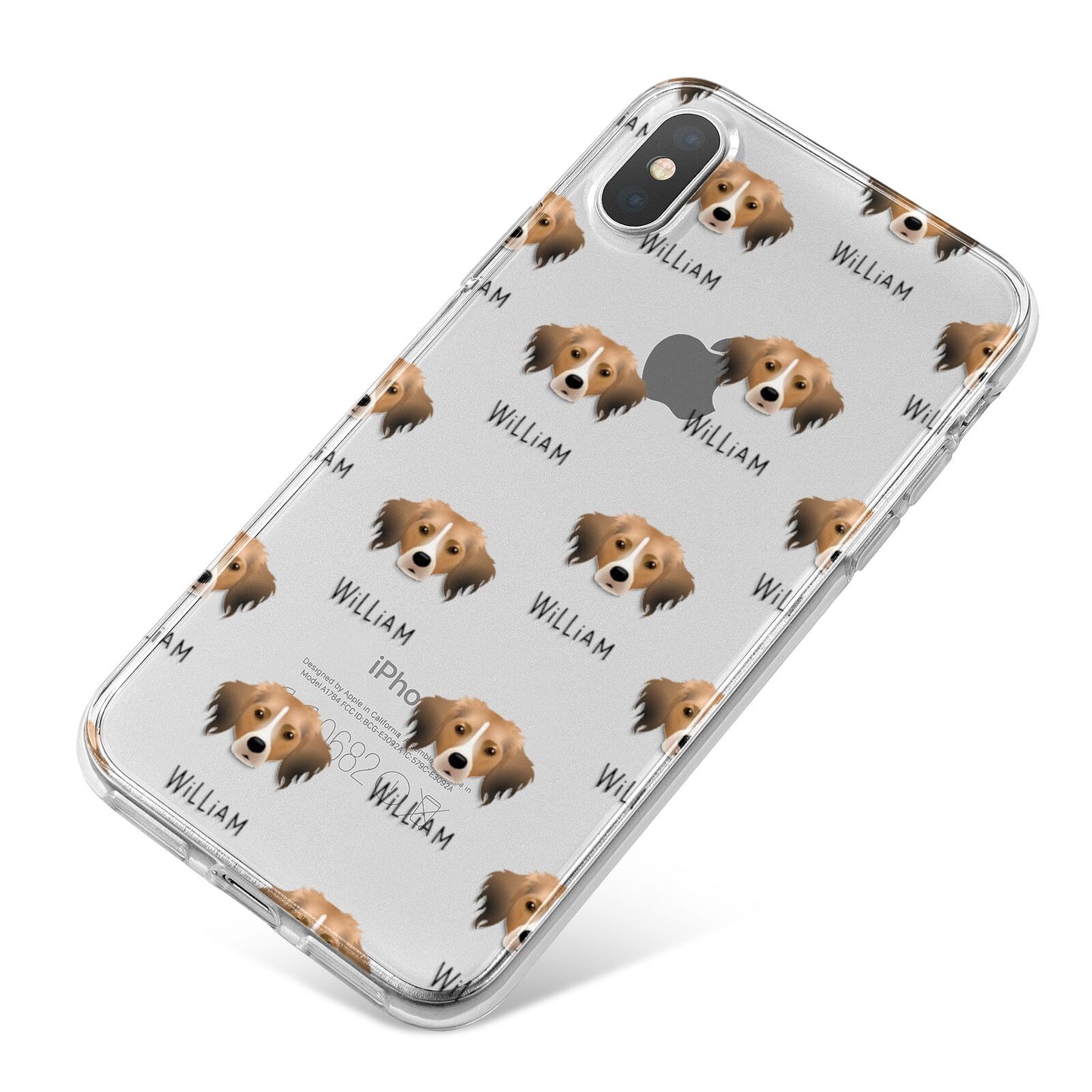 Kooikerhondje Icon with Name iPhone X Bumper Case on Silver iPhone