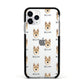 Korean Jindo Icon with Name Apple iPhone 11 Pro in Silver with Black Impact Case
