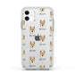 Korean Jindo Icon with Name Apple iPhone 11 in White with White Impact Case