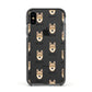 Korean Jindo Icon with Name Apple iPhone Xs Impact Case Black Edge on Black Phone
