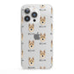 Korean Jindo Icon with Name iPhone 13 Pro Clear Bumper Case