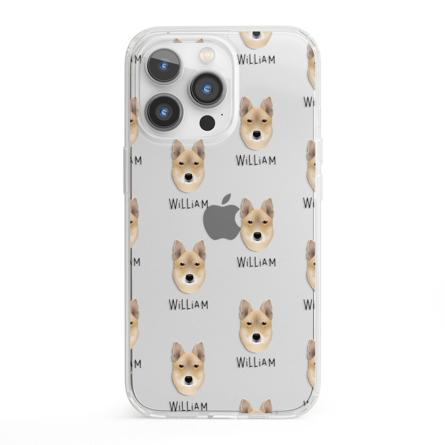 Korean Jindo Icon with Name iPhone 13 Pro Clear Bumper Case