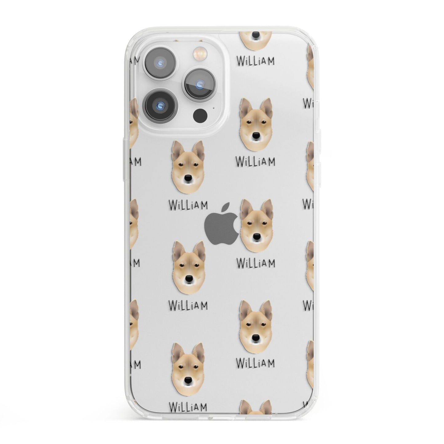 Korean Jindo Icon with Name iPhone 13 Pro Max Clear Bumper Case