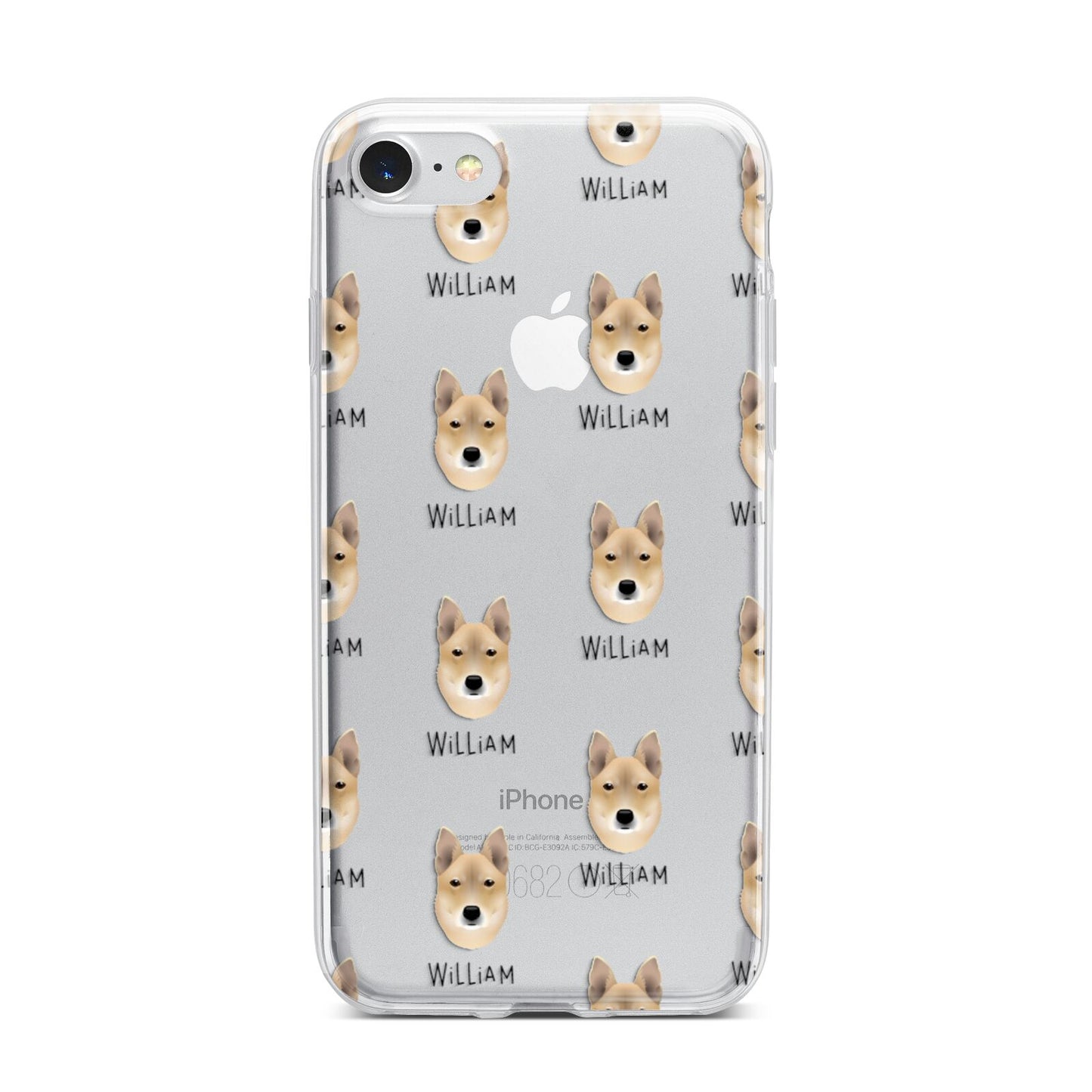 Korean Jindo Icon with Name iPhone 7 Bumper Case on Silver iPhone