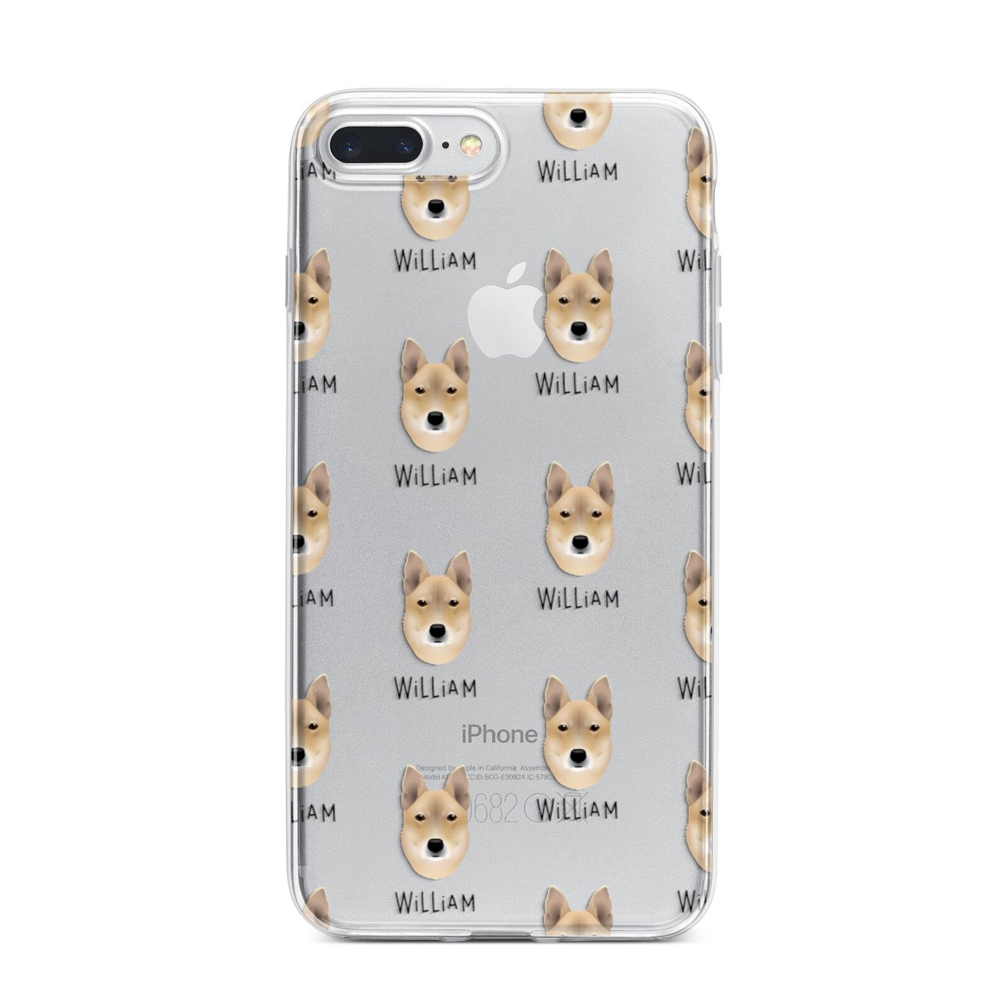 Korean Jindo Icon with Name iPhone 7 Plus Bumper Case on Silver iPhone