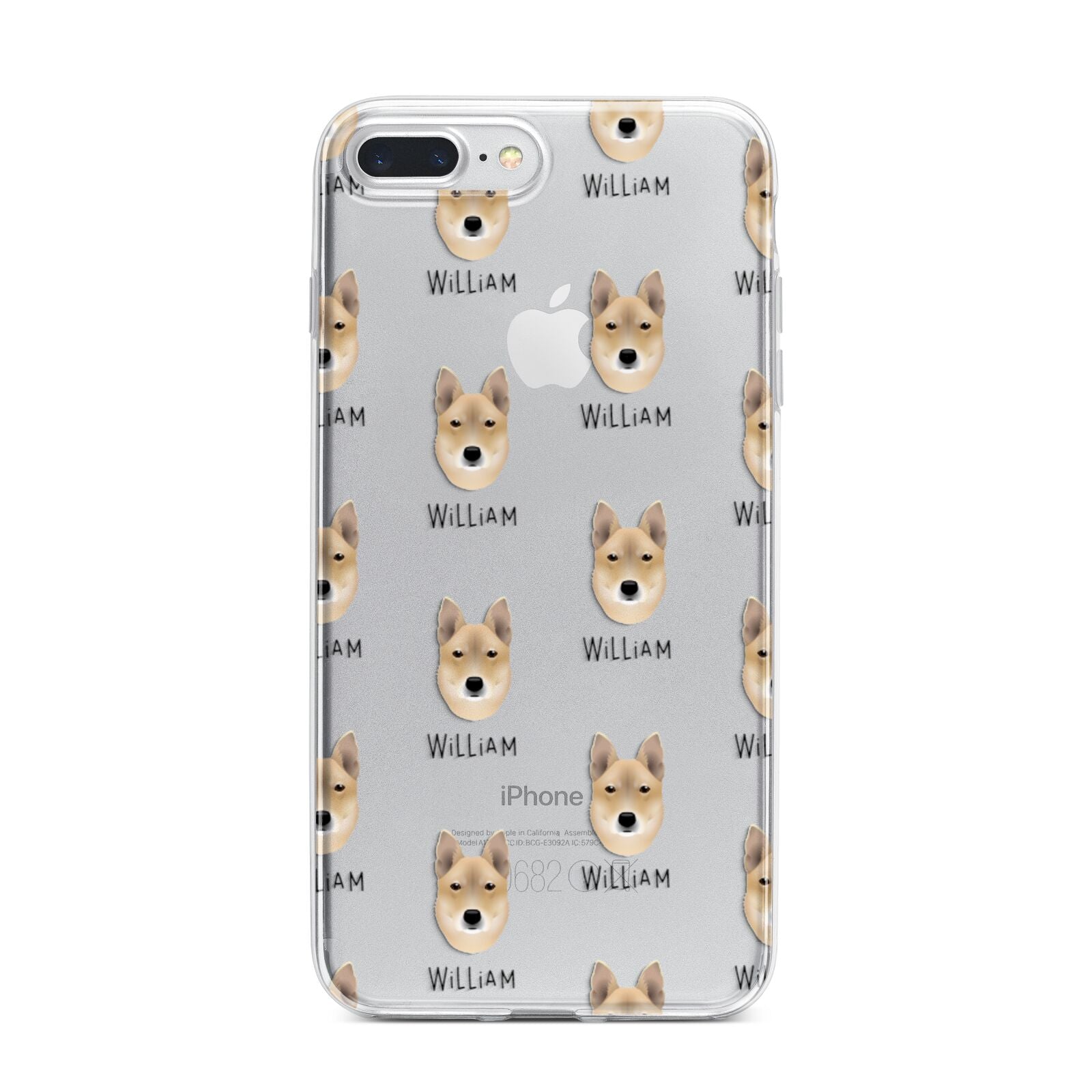 Korean Jindo Icon with Name iPhone 7 Plus Bumper Case on Silver iPhone