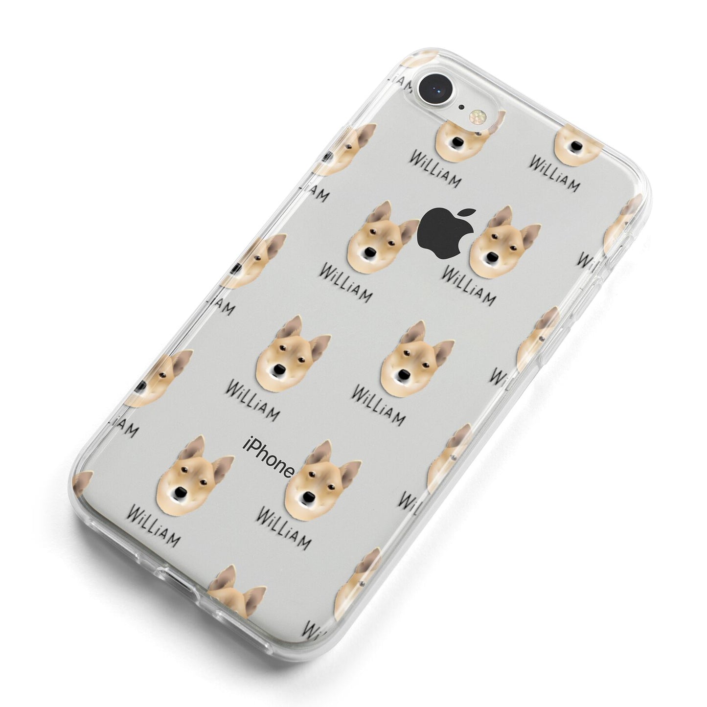 Korean Jindo Icon with Name iPhone 8 Bumper Case on Silver iPhone Alternative Image