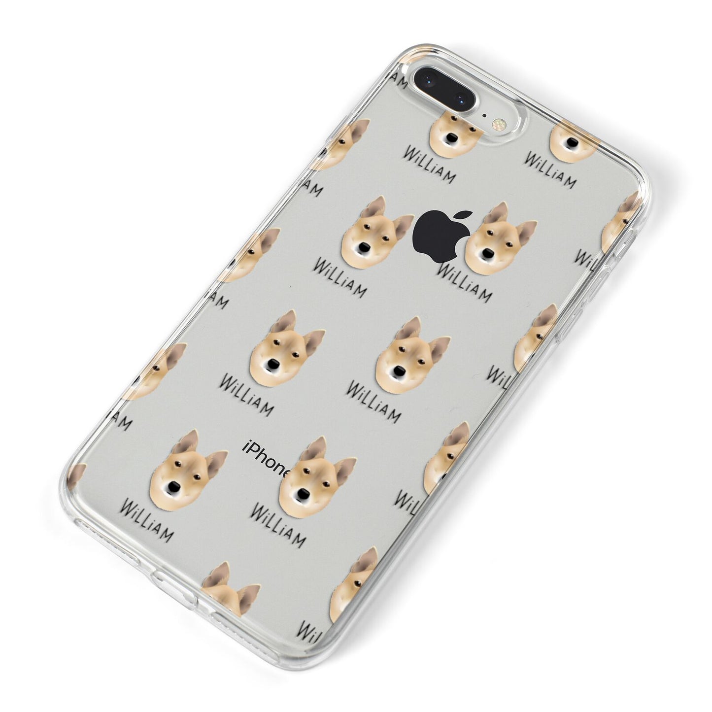 Korean Jindo Icon with Name iPhone 8 Plus Bumper Case on Silver iPhone Alternative Image