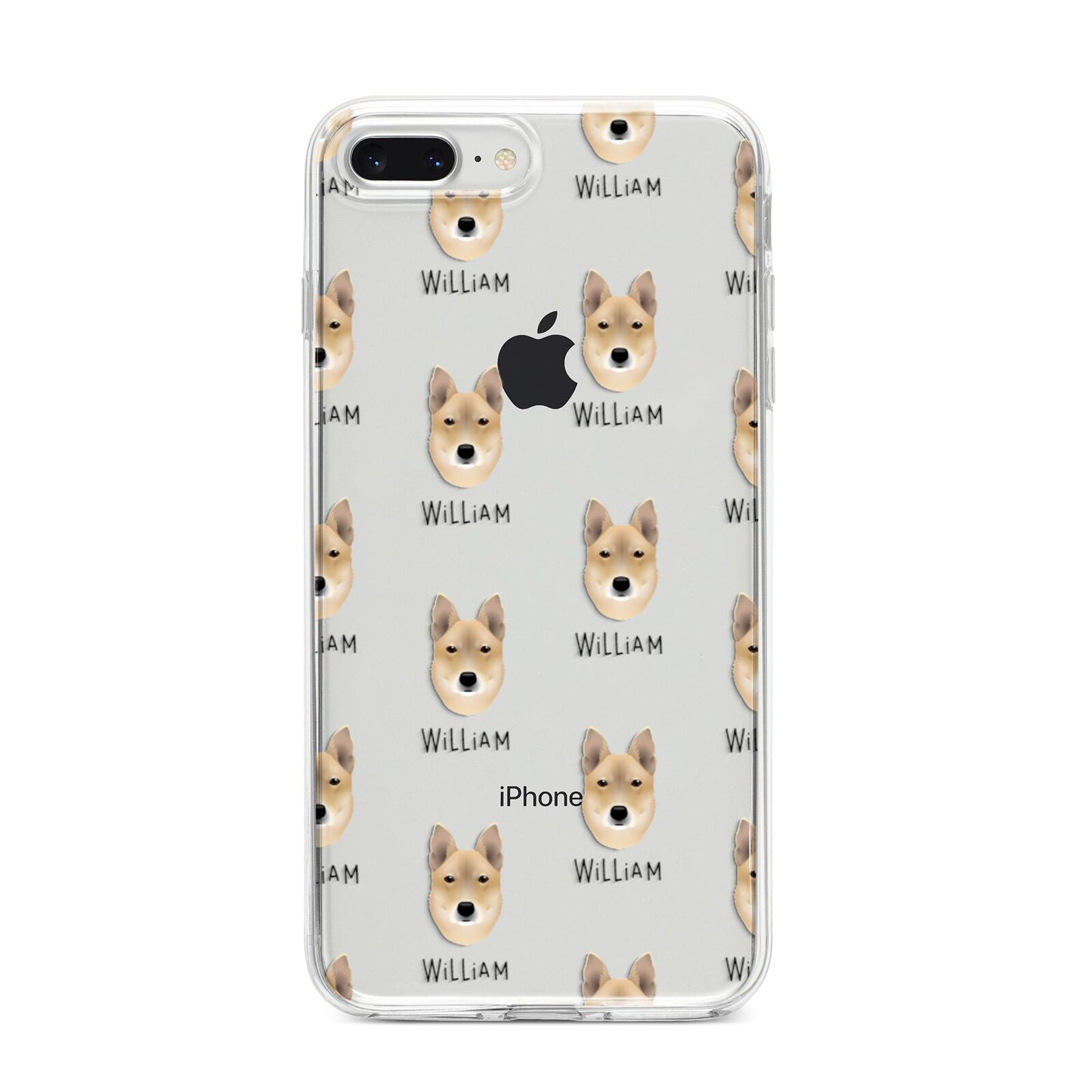 Korean Jindo Icon with Name iPhone 8 Plus Bumper Case on Silver iPhone
