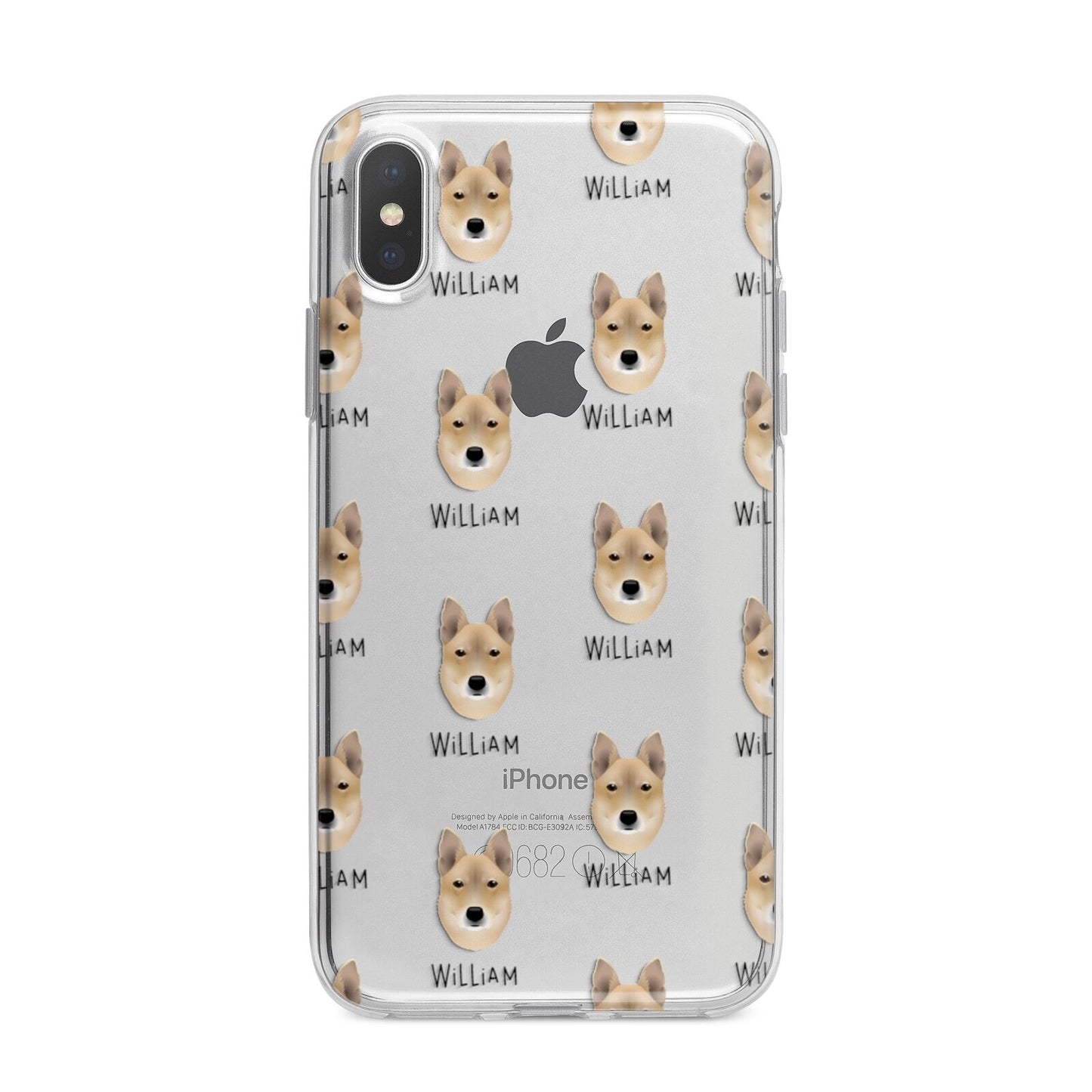 Korean Jindo Icon with Name iPhone X Bumper Case on Silver iPhone Alternative Image 1