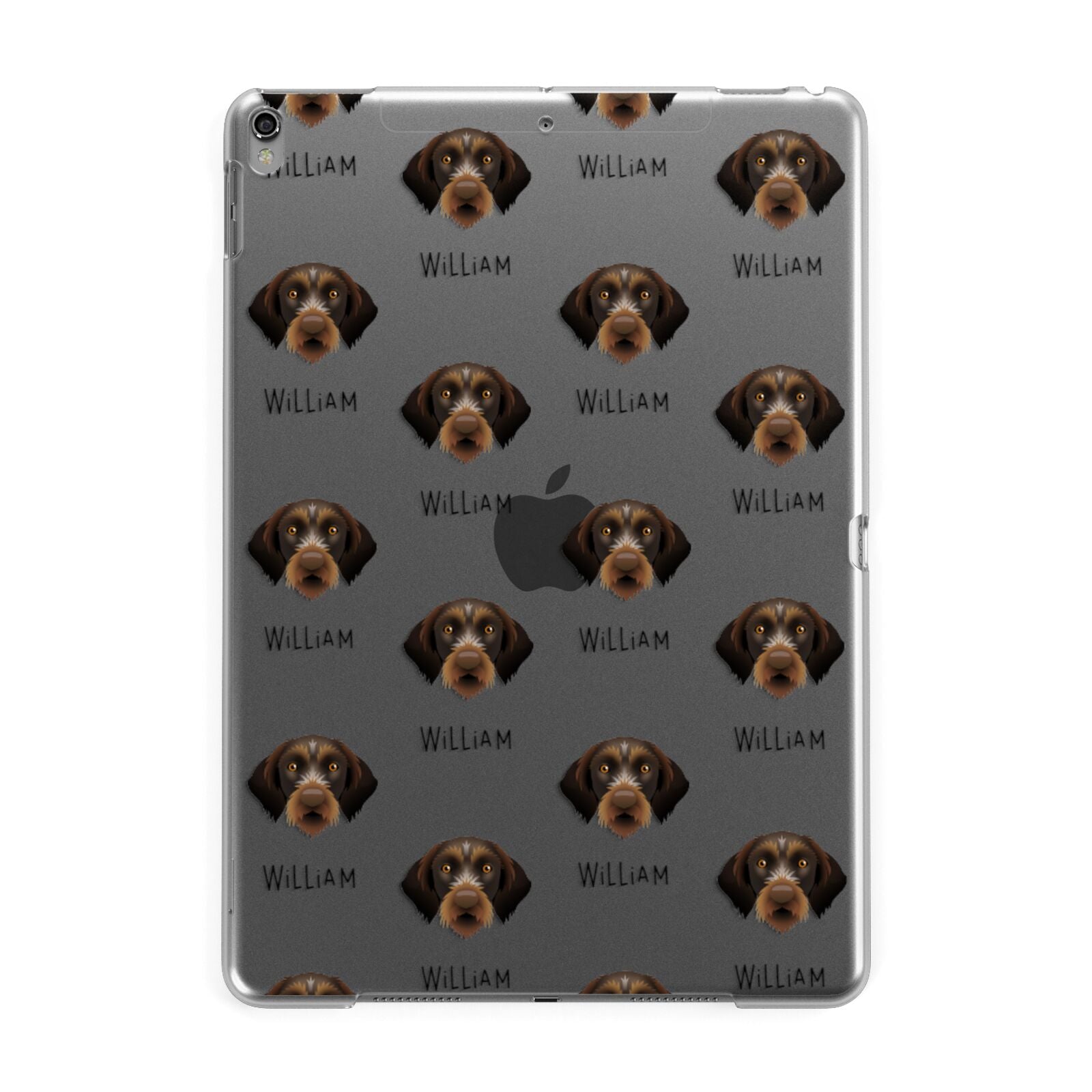 Korthals Griffon Icon with Name Apple iPad Grey Case