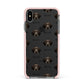 Korthals Griffon Icon with Name Apple iPhone Xs Max Impact Case Pink Edge on Black Phone
