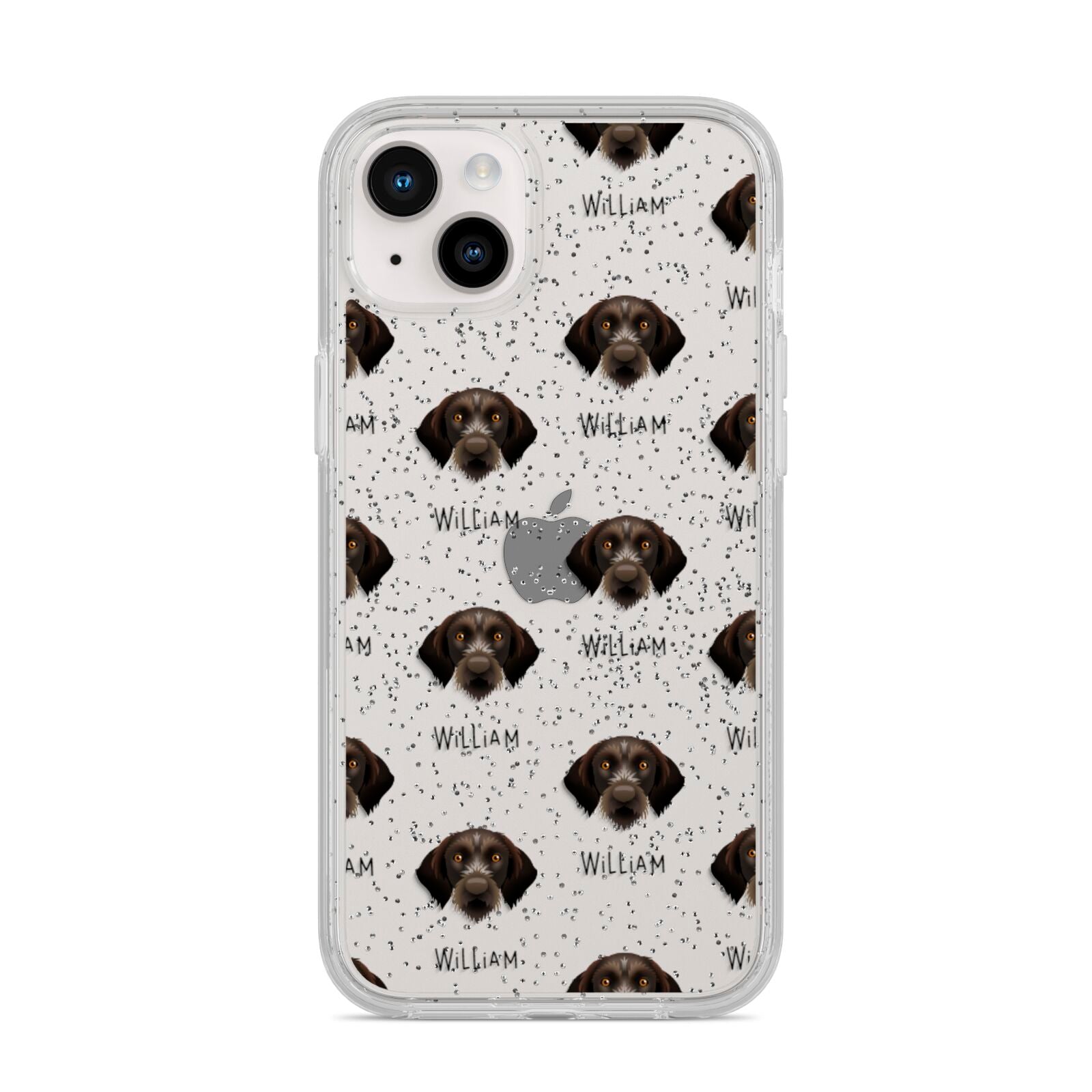 Korthals Griffon Icon with Name iPhone 14 Plus Glitter Tough Case Starlight