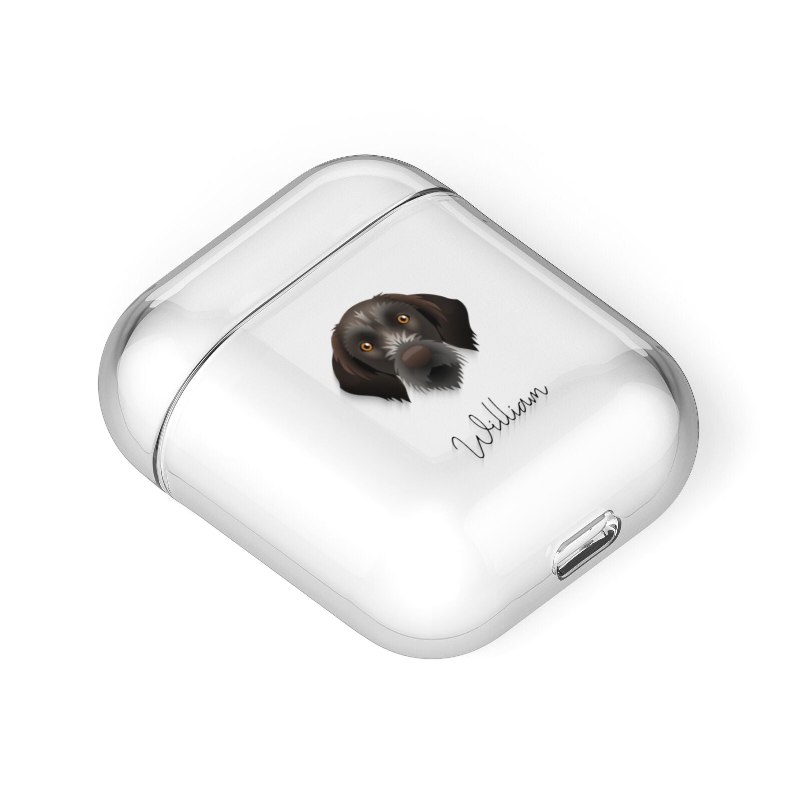 Korthals Griffon Personalised AirPods Case Laid Flat