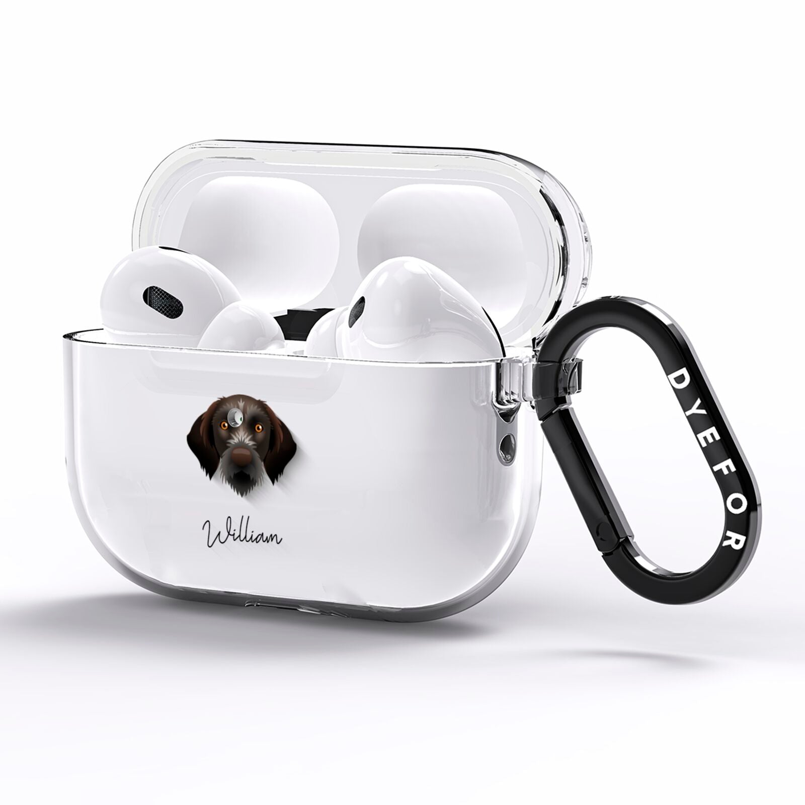 Korthals Griffon Personalised AirPods Pro Clear Case Side Image