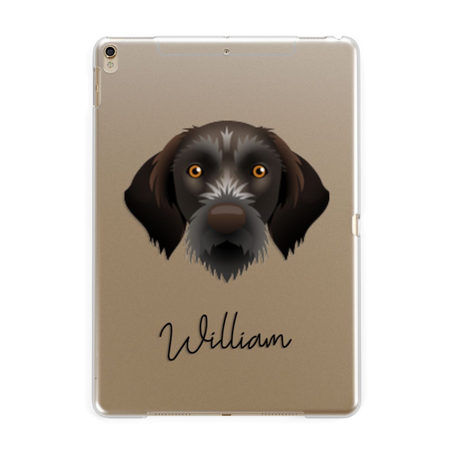 Korthals Griffon Personalised Apple iPad Gold Case