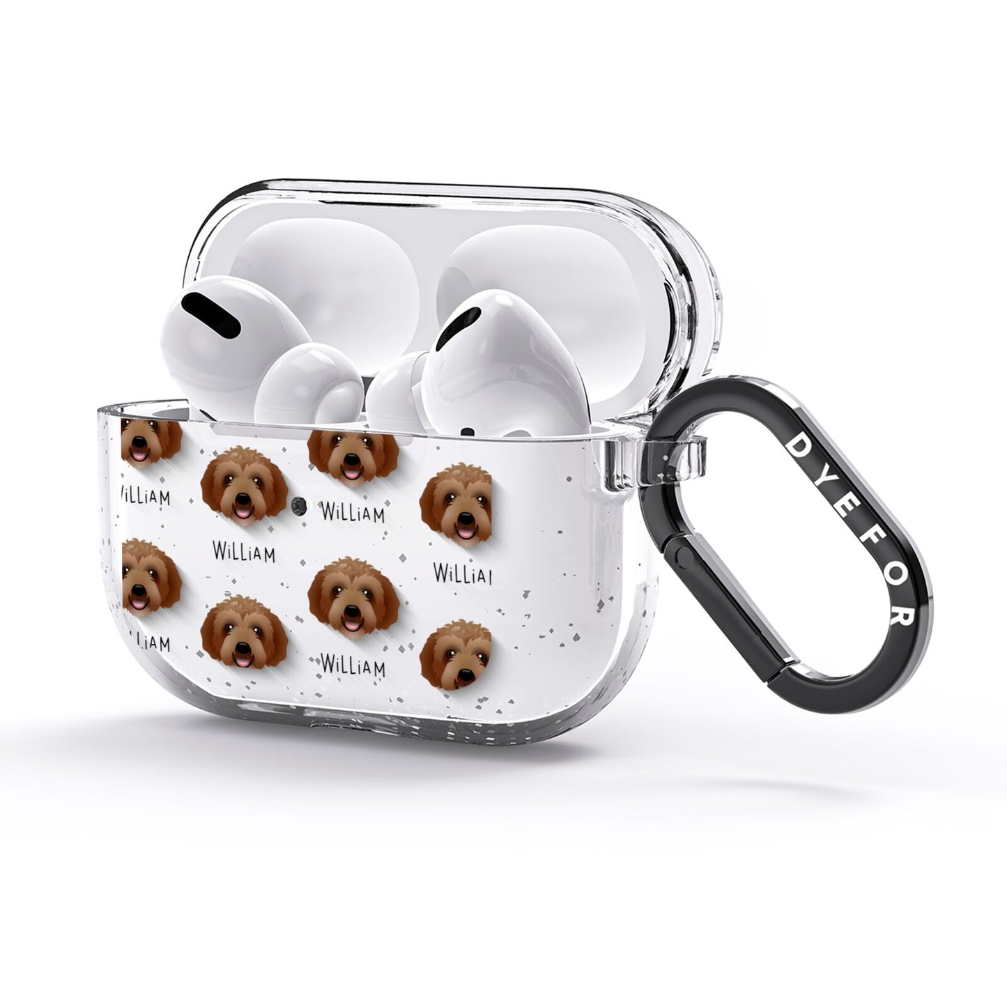 Labradoodle Icon with Name AirPods Glitter Case 3rd Gen Side Image