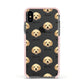 Labradoodle Icon with Name Apple iPhone Xs Impact Case Pink Edge on Black Phone