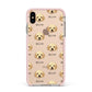 Labradoodle Icon with Name Apple iPhone Xs Max Impact Case Pink Edge on Gold Phone